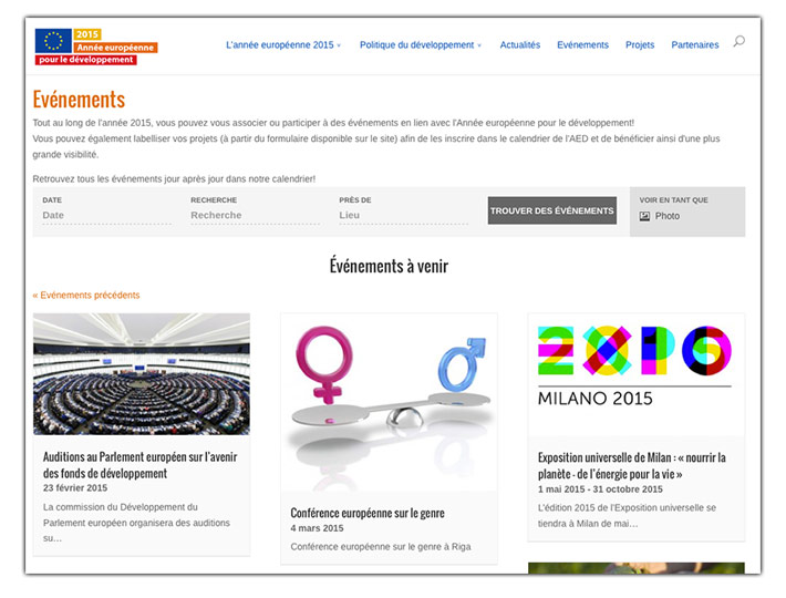 Interface du site http://www.developpement2015.fr Interface du site http://www.developpement2015.fr