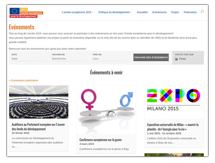 Interface du site http://www.developpement2015.fr