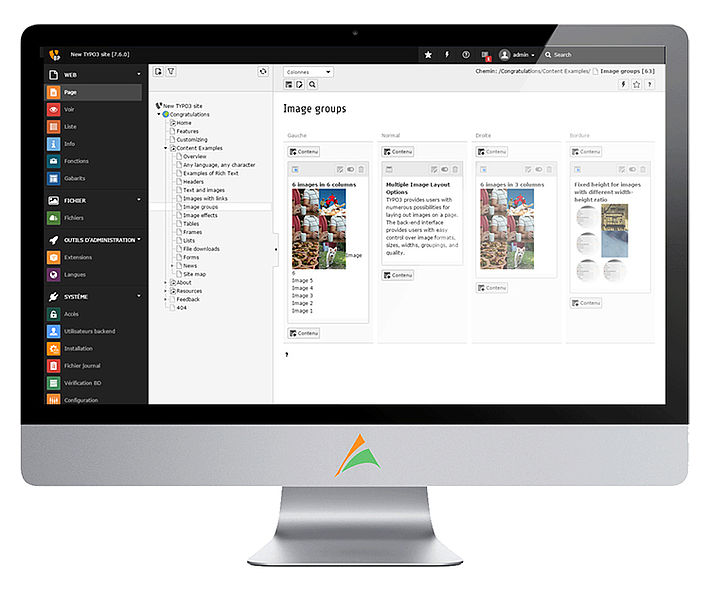 Backend TYPO3 7.6 LTS Backend TYPO3 7.6 plus ergonomique