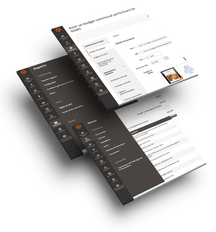 Impressions écran administration Magento 2 Administration Magento 2